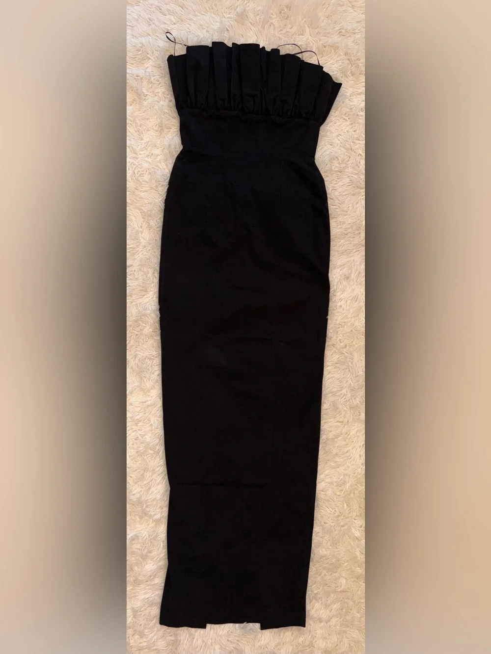 NEW SAU LEE Noah Column Strapless Black Gown Sz 8 - Picture 4 of 9